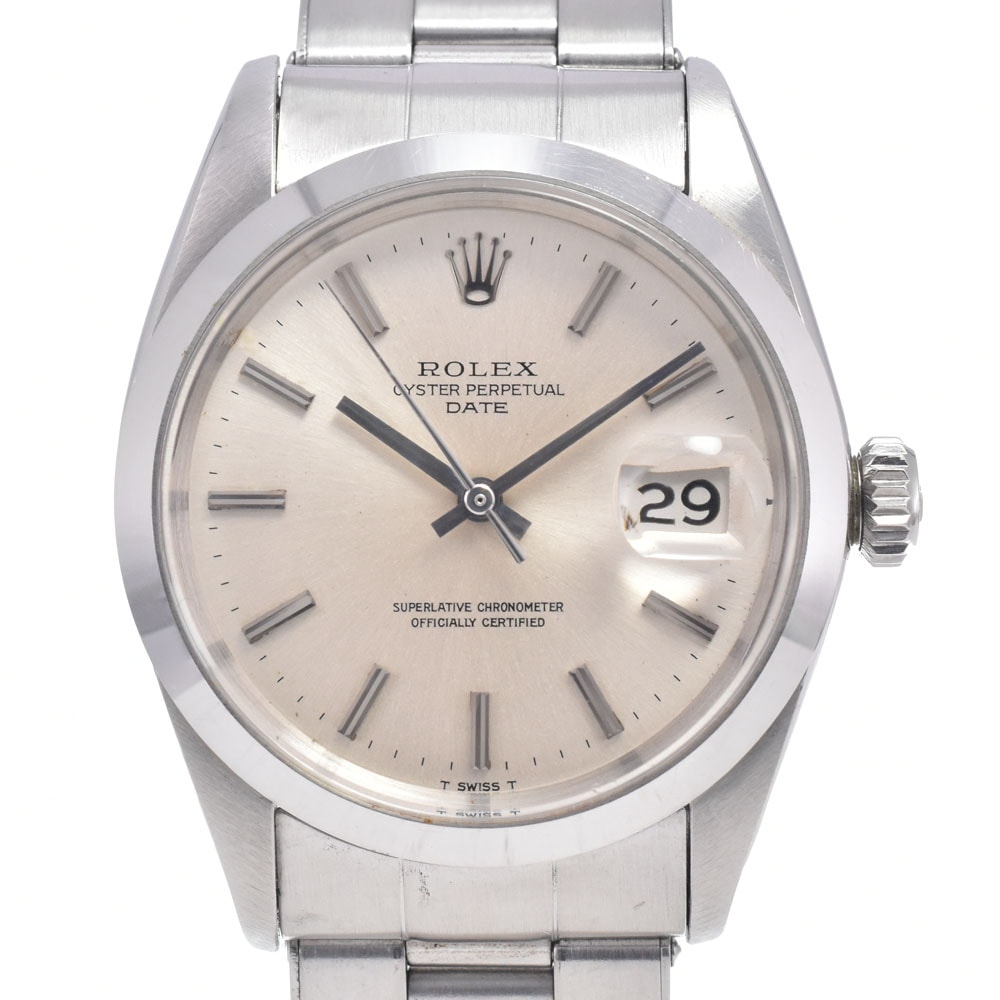 ロレックス ROLEX 1500 ヴィンテージ オイスターパーペチュアル デイト Cal.1570 シルバー 自動巻き メンズ 良品 腕時計 Q#149105