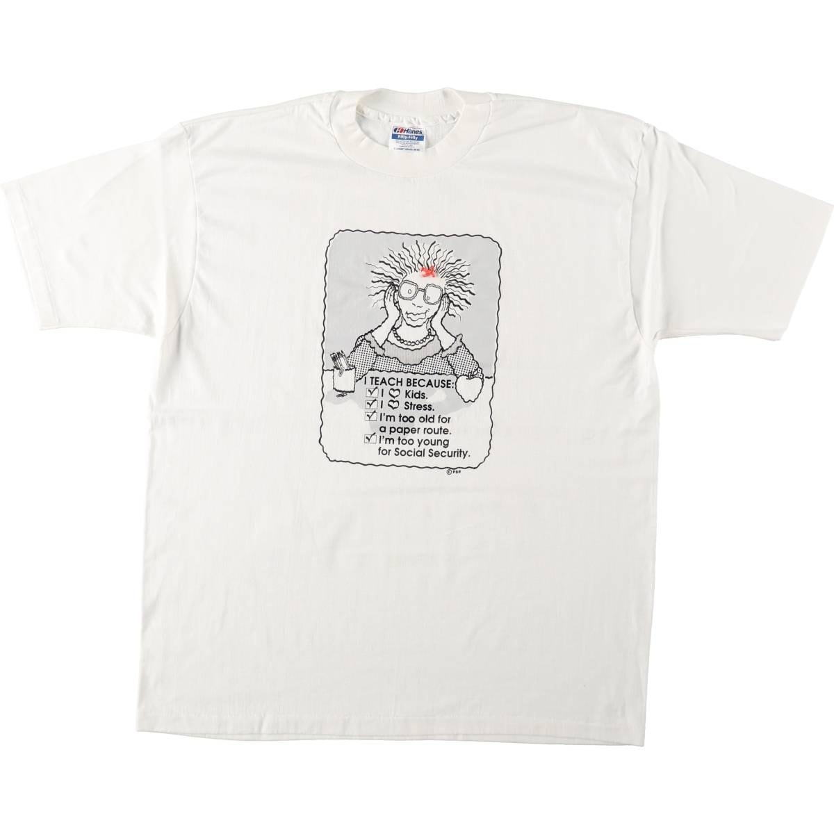 古着 80年代 ヘインズ Hanes Fifty-Fifty 青タグ プリントTシャツ USA製 メンズXL相当 ヴィンテージ/eaa636861