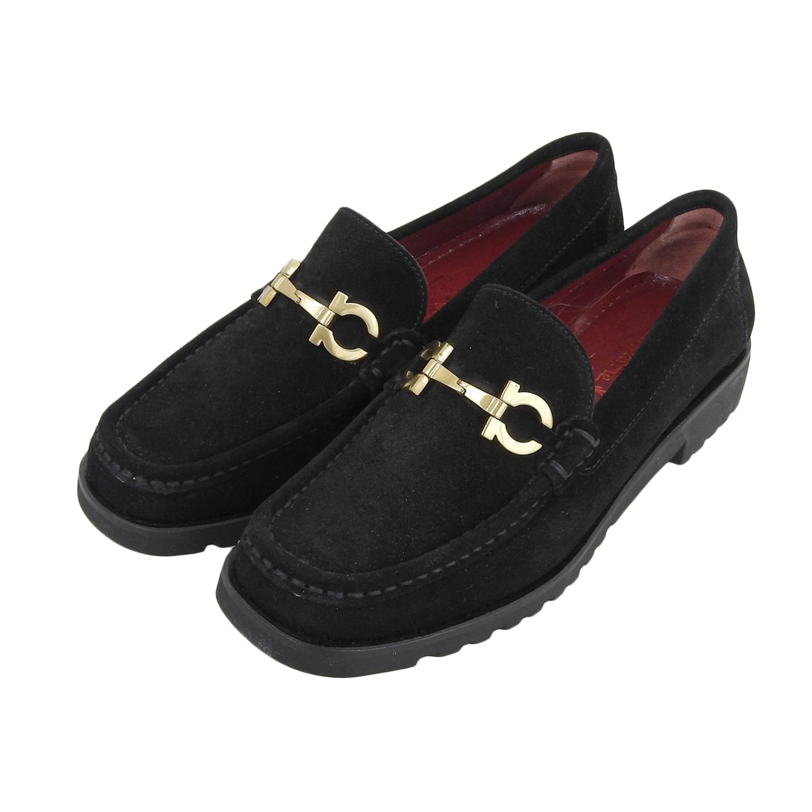 極美品 サルヴァトーレ フェラガモ スポーツ
 ローファー SIMPLE ブラック レディース 5.5 00169