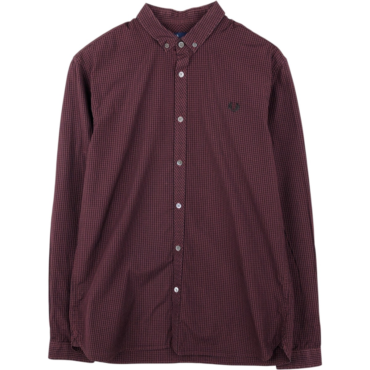 古着 フレッドペリー FRED PERRY Slim Fit 長袖 ボタンダウンチェックシャツ メンズM相当/eaa636004