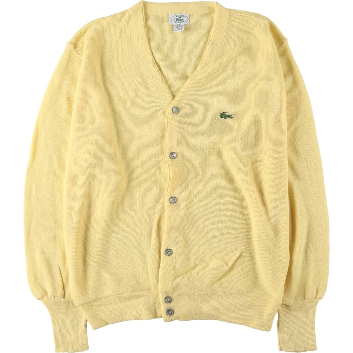 古着 80~90年代 ラコステ LACOSTE IZOD アクリルニットカーディガン USA製 メンズL相当 ヴィンテージ/eaa581399