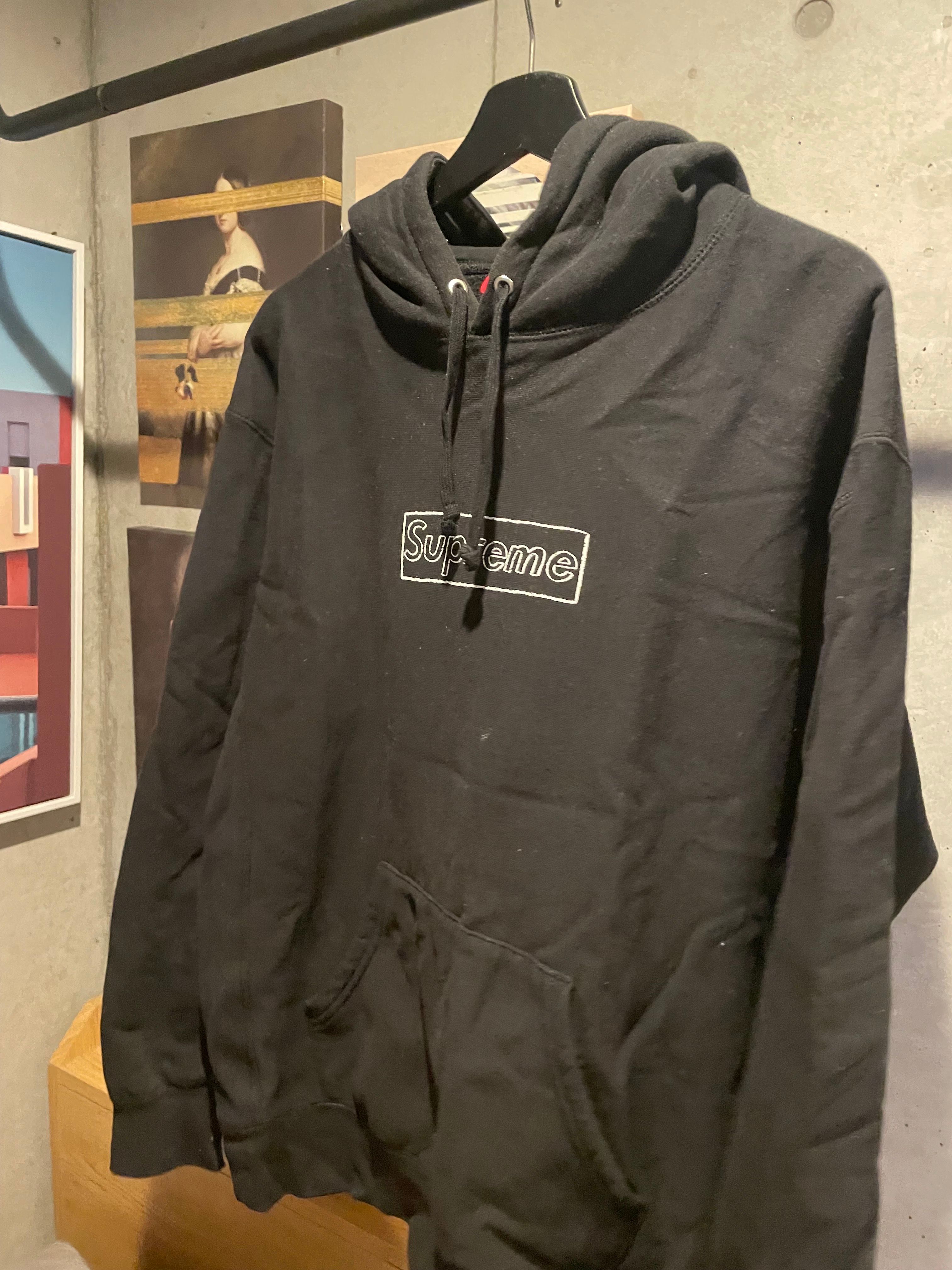 Supreme KAWS Chalk Logo Hooded Sweatshirt "Black"(2021)