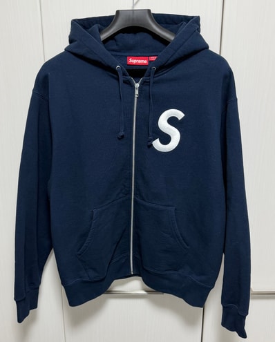 Supreme S Logo Zip Up Hooded Sweatshirt "Navy" (FW24)