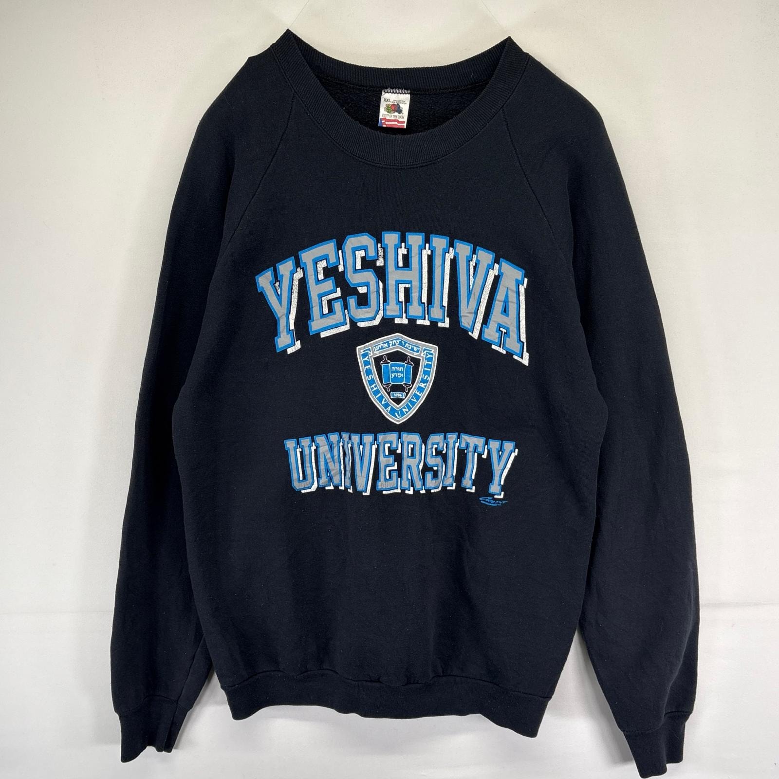 古着 フルーツオブザルーム FRUIT OF THE LOOM USA製 スウェット クルーネック ラグラン カレッジロゴ 2XL ブラック系 メンズ