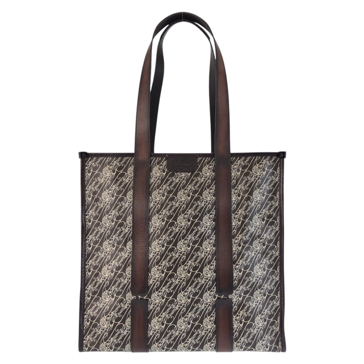 超美品 Berluti ベルルッティ カリグラフィ トワル・マルブフ カバ ドゥ ヴォワヤージュ ブラウン ゴールド金具 リネン ポリウレタン/ トートバッグ ショルダーバッグ 602506 【中古】