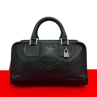 LOEWE ロエベ アマソナ 28 アナグラム ロゴ レザー ハンドバッグ ブラック
25216