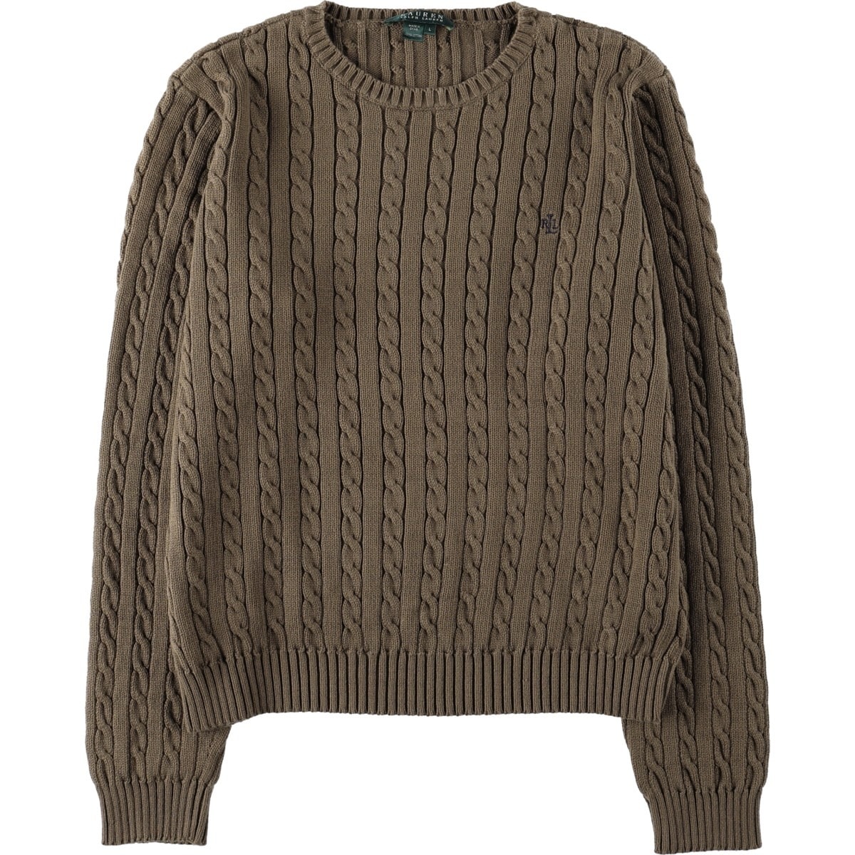 古着 ラルフローレン Ralph Lauren LAUREN ローレン ケーブル編み コットンニットセーター レディースL相当/eaa655569