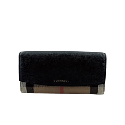 バーバリー BURBERRY 長財布 ノバチェック フラップウォレット 二つ折り ブラック