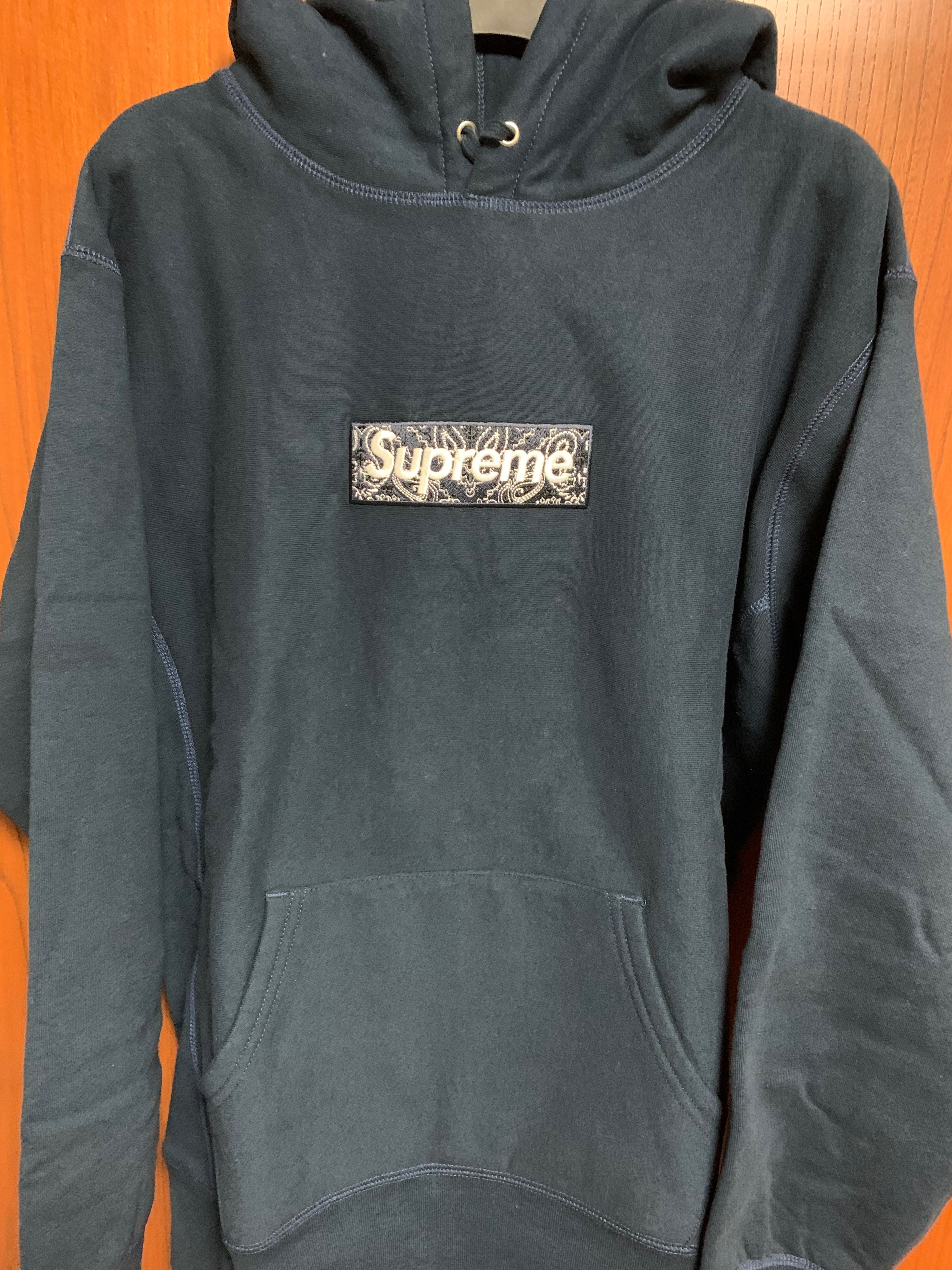 Supreme Bandana Box Logo Hooded Sweatshirt "Navy"