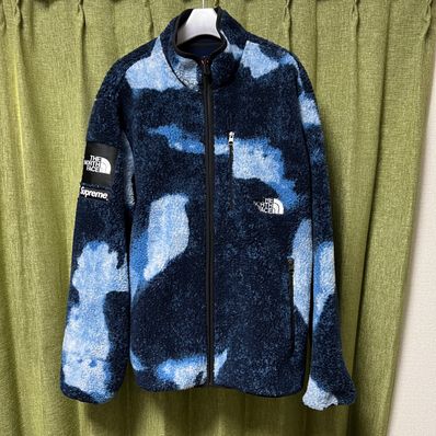 Supreme x The North Face Bleached Denim Print Fleece Jacket "Indigo"