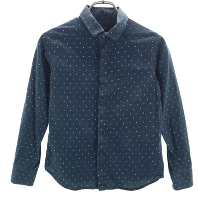 ARMANI EXCHANGE アルマーニエクスチェンジ 総ロゴ 長袖 シャツ 10A ネイビー 比翼