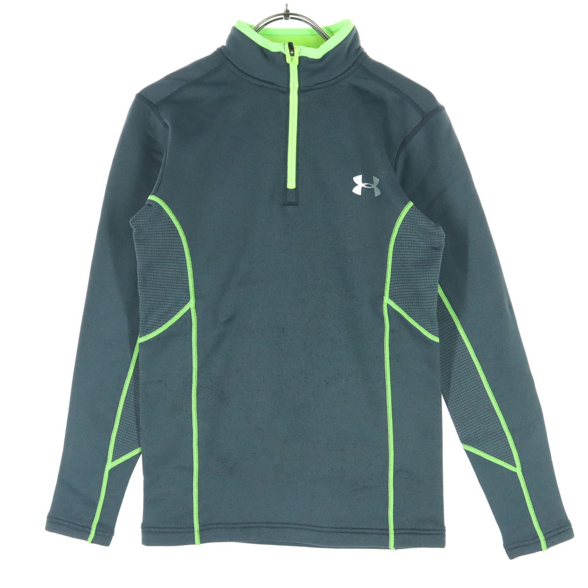 UNDER ARMOUR アンダーアーマー ワンポイントロゴ 長袖 ハーフジップ ウェア SM グレー