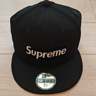 Supreme Box Logo Mesh Back New Era "Black" (23SS)