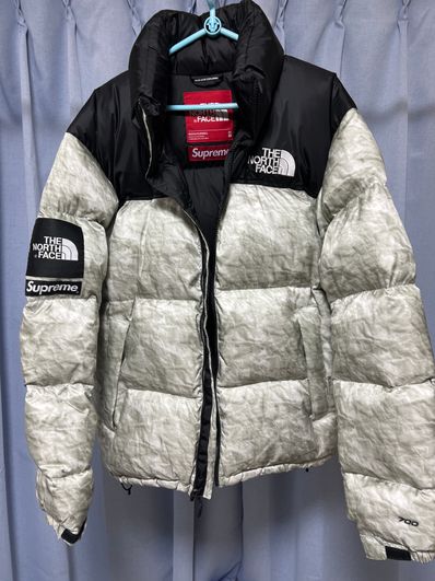 Supreme x The North Face Nuptse Jacket "White Paper Print"