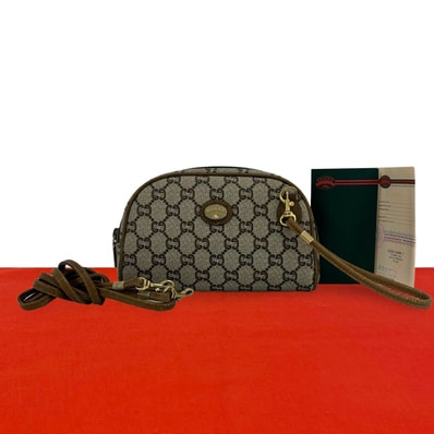 GUCCI グッチ グッチプラス ロゴ 金具 レザー PVC ショルダーバッグ ブラウン
17468