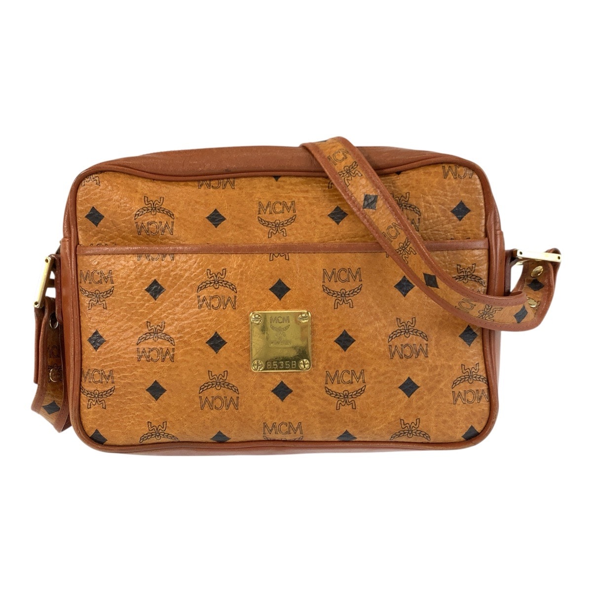 MCM エム シー エム ヴィセトス ブラウン ゴールド金具 レザー ショルダーバッグ ポシェット 600771 【中古】