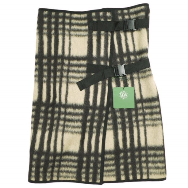 新品 South2 West8 サウスツーウェストエイト S2W8 21AW 日本製 KILT SKIRT - PE.AC.M.W SILVER PLAID チェックキルトスカート JO776 XS BEIGE ベルト ラップ ボトムス g23967