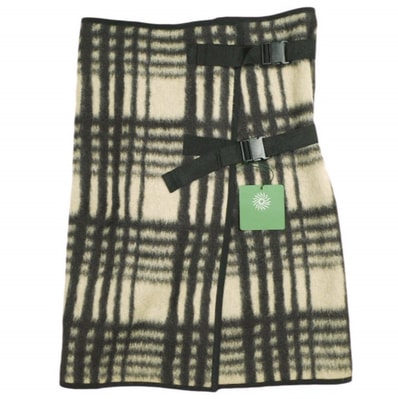 新品 South2 West8 サウスツーウェストエイト S2W8 21AW 日本製 KILT SKIRT - PE.AC.M.W SILVER PLAID チェックキルトスカート JO776 XS BEIGE ベルト ラップ ボトムス g23967
