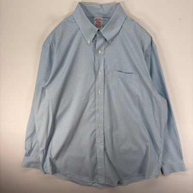 古着 ブルックスブラザーズ Brooks Brothers 長袖シャツ 胸ポケット MADISON 1818 ボタンダウン 大きいサイズ XL 水色系 メンズ