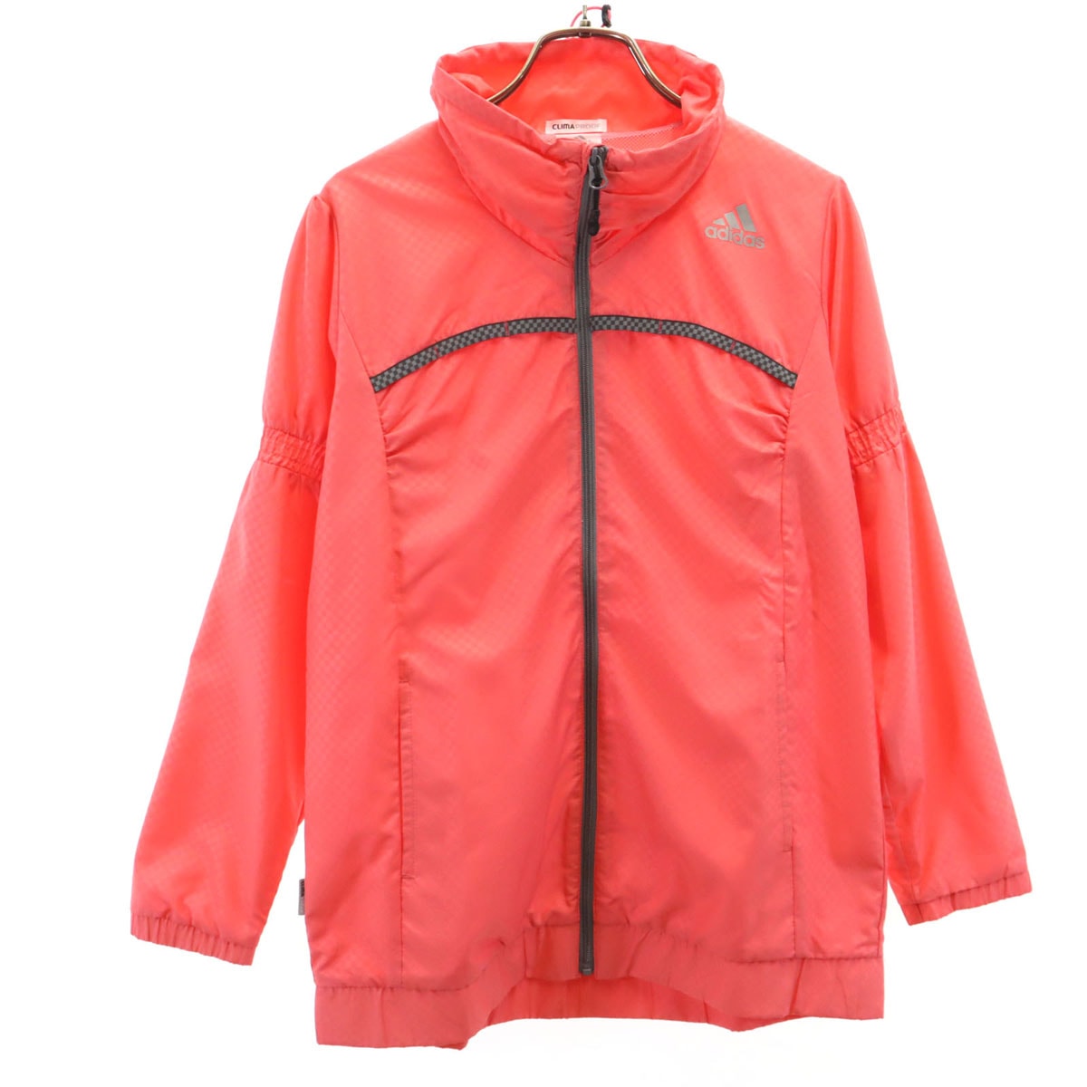 adidas アディダス チェック柄 トレーニング ウインドブレーカー L ネオンピンク ジャケット 裏メッシュ