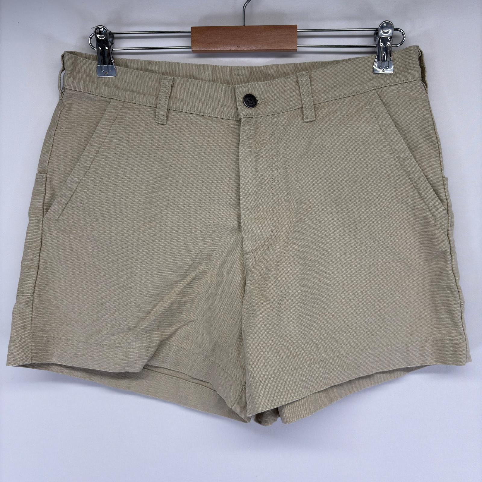 古着 パタゴニア patagonia ダック パンツ スタンドアップショーツ ワンポイントロゴ ハーフパンツ w33  ベージュ メンズ