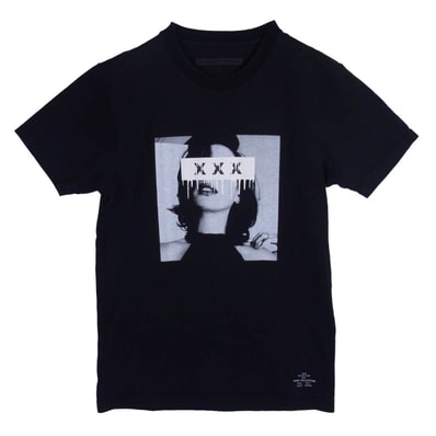 GOD SELECTION XXX ゴッドセレクション Tシャツ photo s/s tee フォトプリント クルーネック 半袖 Tシャツ ブラック系 S【中古】