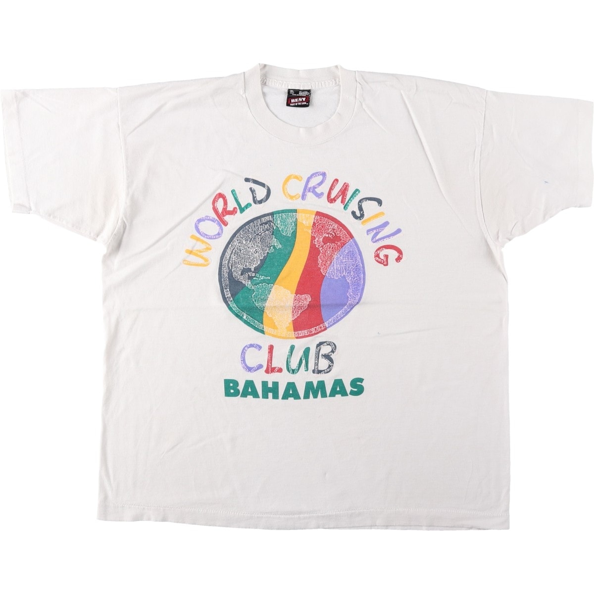 古着 90年代 フルーツオブザルーム FRUIT OF THE LOOM WORLD CRUISING CLUB BAHAMAS プリントTシャツ USA製 メンズXL相当 ヴィンテージ/eaa653998