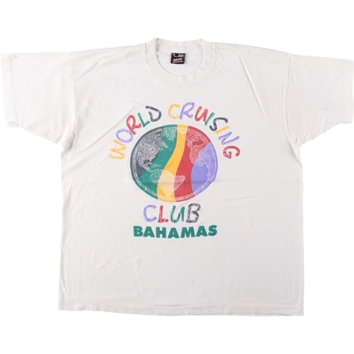 古着 90年代 フルーツオブザルーム FRUIT OF THE LOOM WORLD CRUISING CLUB BAHAMAS プリントTシャツ USA製 メンズXL相当 ヴィンテージ/eaa653998