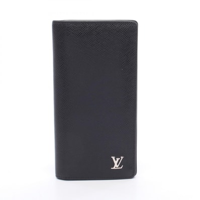 ルイ・ヴィトン LOUIS VUITTON ポルトフォイユ ブラザ タイガ ノワール 二つ折り長財布 財布 レザー メンズ ブラック系 M30285 【中古】