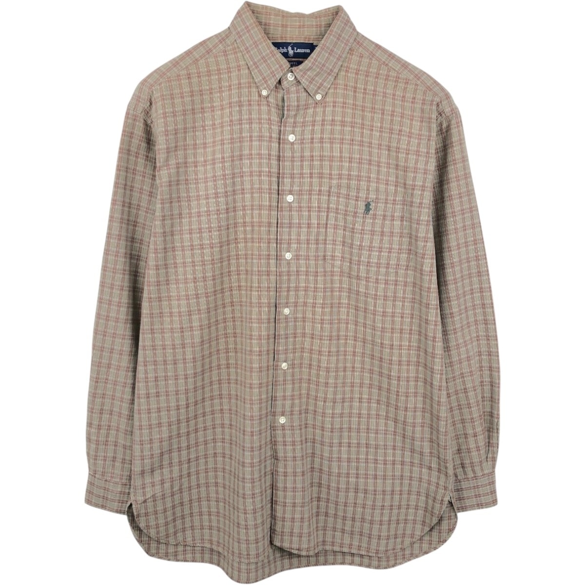 古着 ラルフローレン Ralph Lauren MCMEEL 長袖 ボタンダウンチェックシャツ メンズL相当/eaa662069