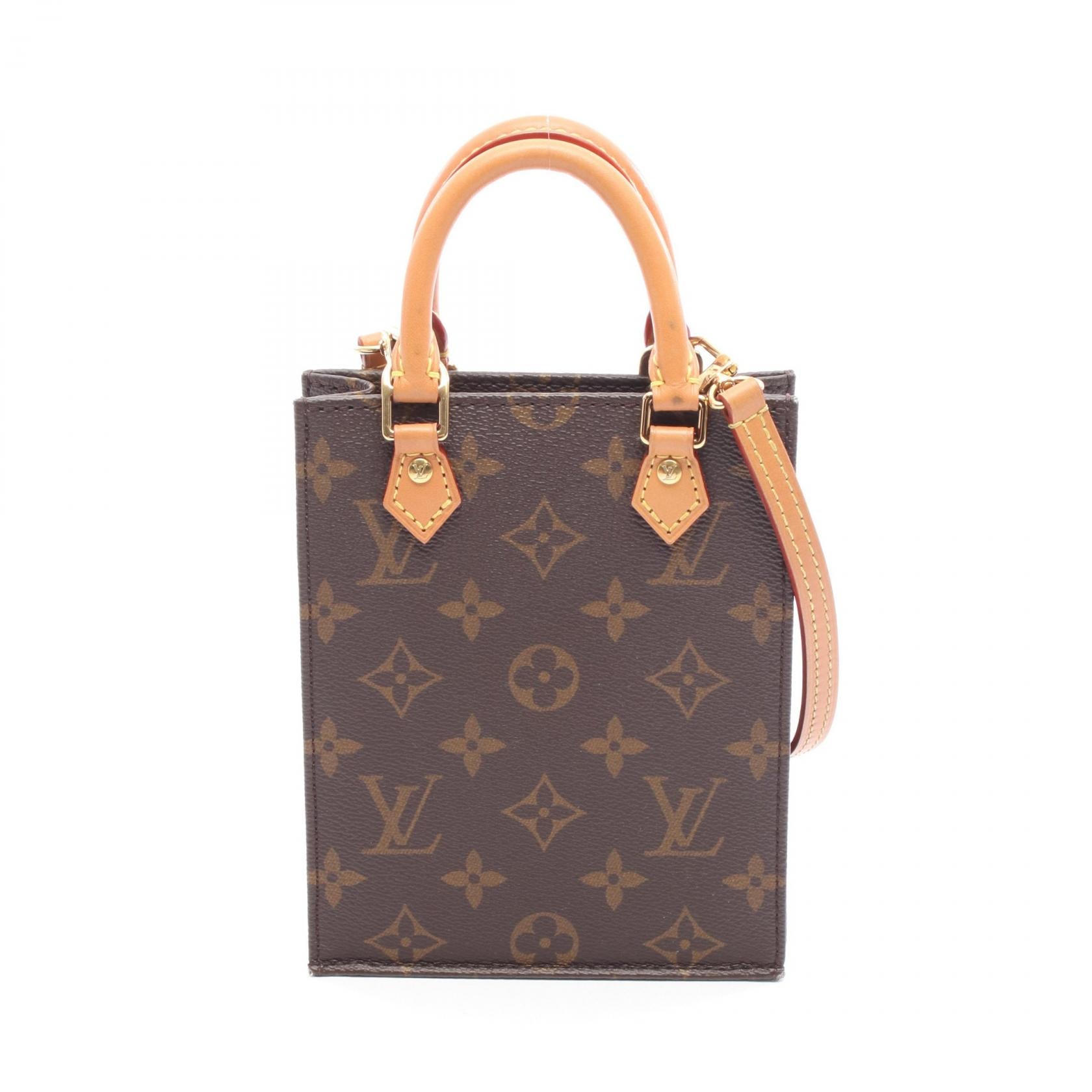 ルイ・ヴィトン LOUIS VUITTON プティット サックプラ ハンドバッグ バッグ PVCコーティングキャンバス レザー モノグラム レディース ブラウン系 M69442 【中古】