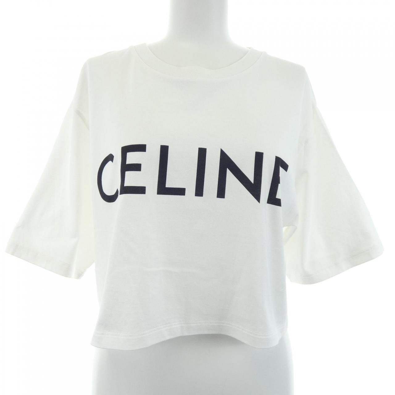 セリーヌ CELINE CELINEプリント クロップドTシャツ 2X761671Q Tシャツ