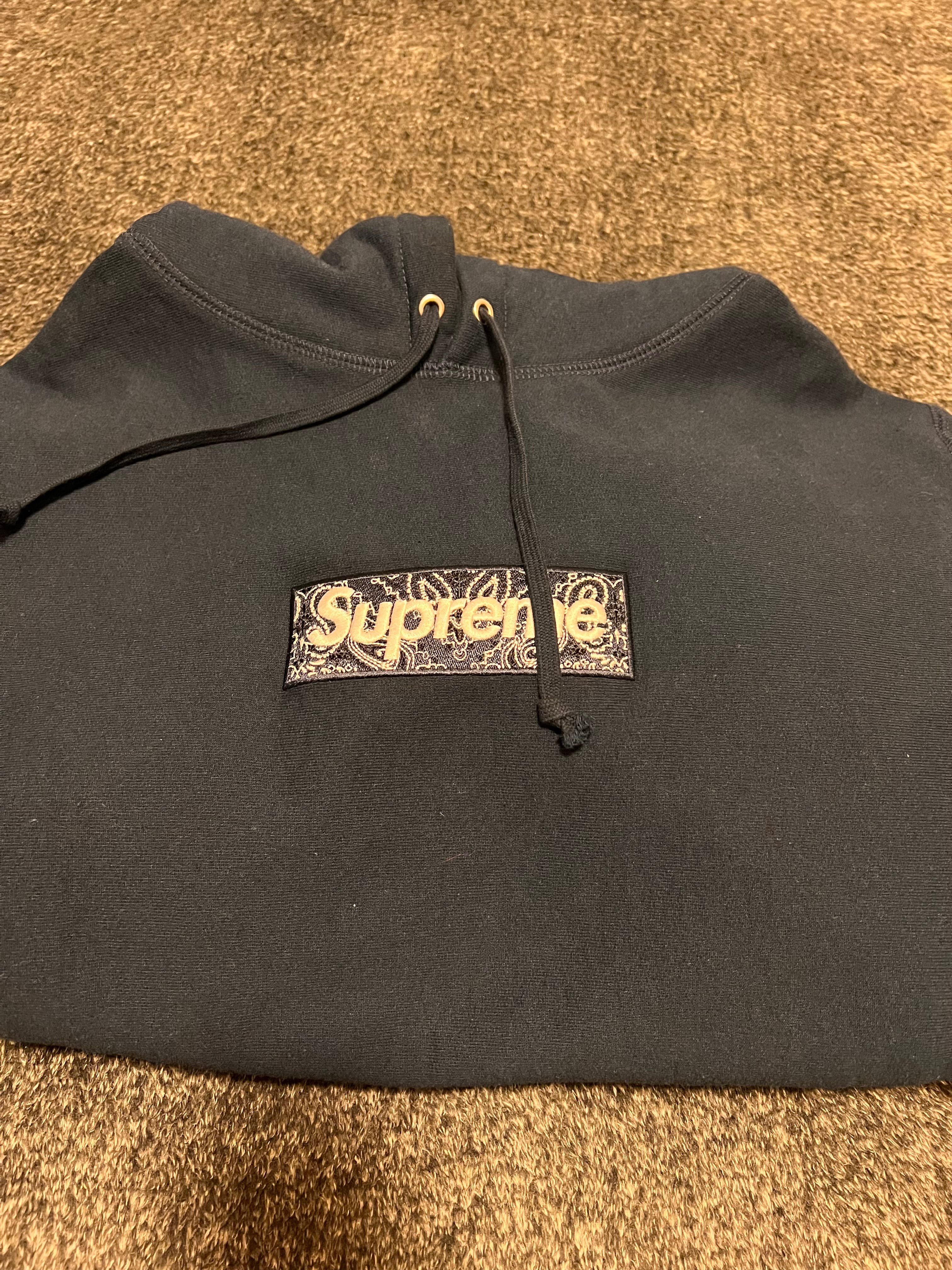 Supreme Bandana Box Logo Hooded Sweatshirt "Navy"