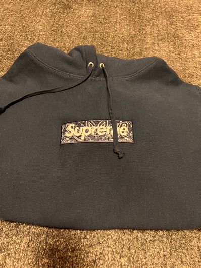 Supreme Bandana Box Logo Hooded Sweatshirt "Navy"