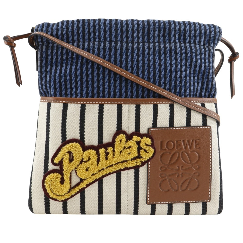 ロエベ パウラスイビザ ストライプ レディースショルダーバッグ