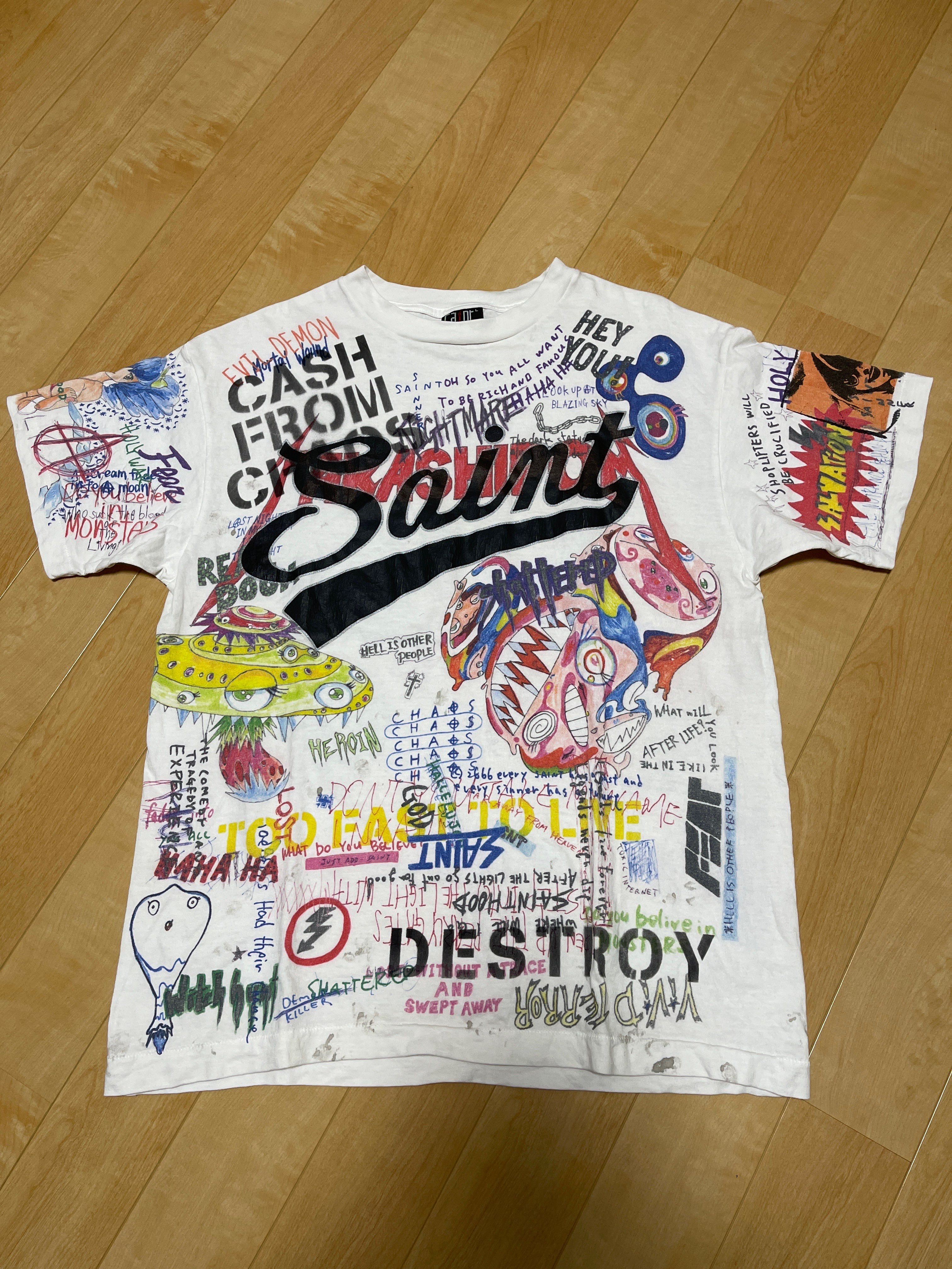 SAINT Mxxxxxx x TM Graff Tee "White"