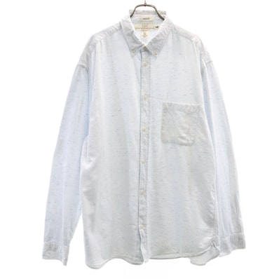 H&M エイチアンドエム 長袖 ボタンダウンシャツ XL ブルーホワイト
