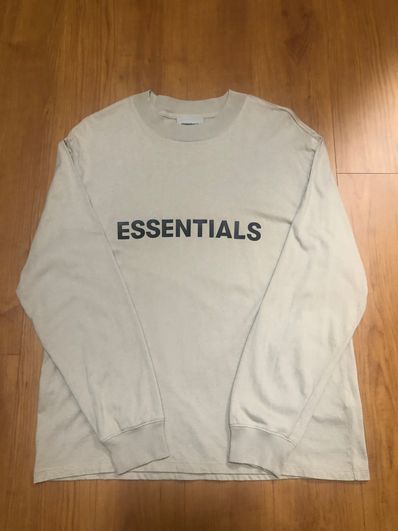 FEAR OF GOD ESSENTIALS 3D Silicon Applique Boxy Long Sleeve T-Shirt "Tan/String"