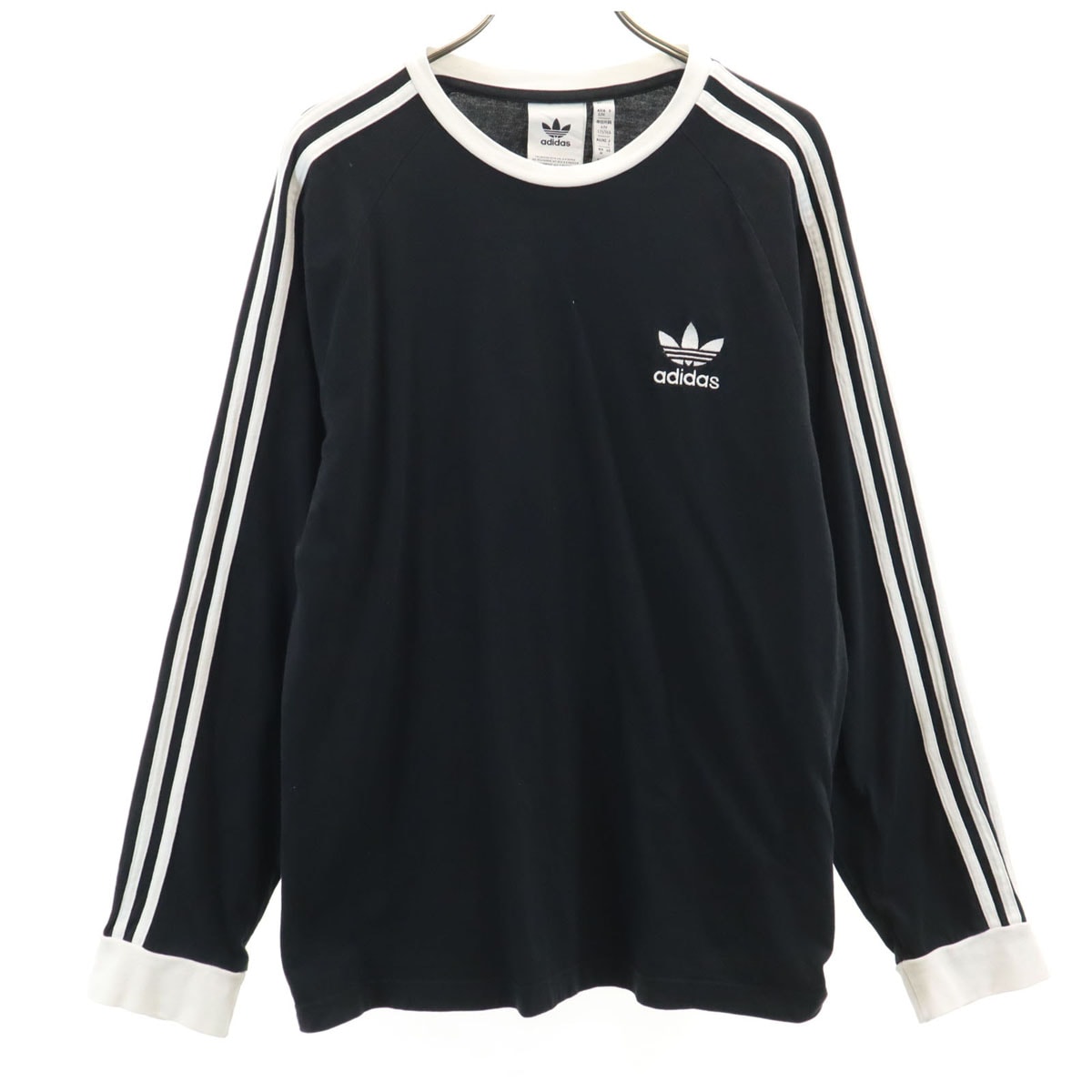 adidas Originals アディダスオリジナルス トレフォイルロゴ 長袖 Tシャツ L ブラック ロンT