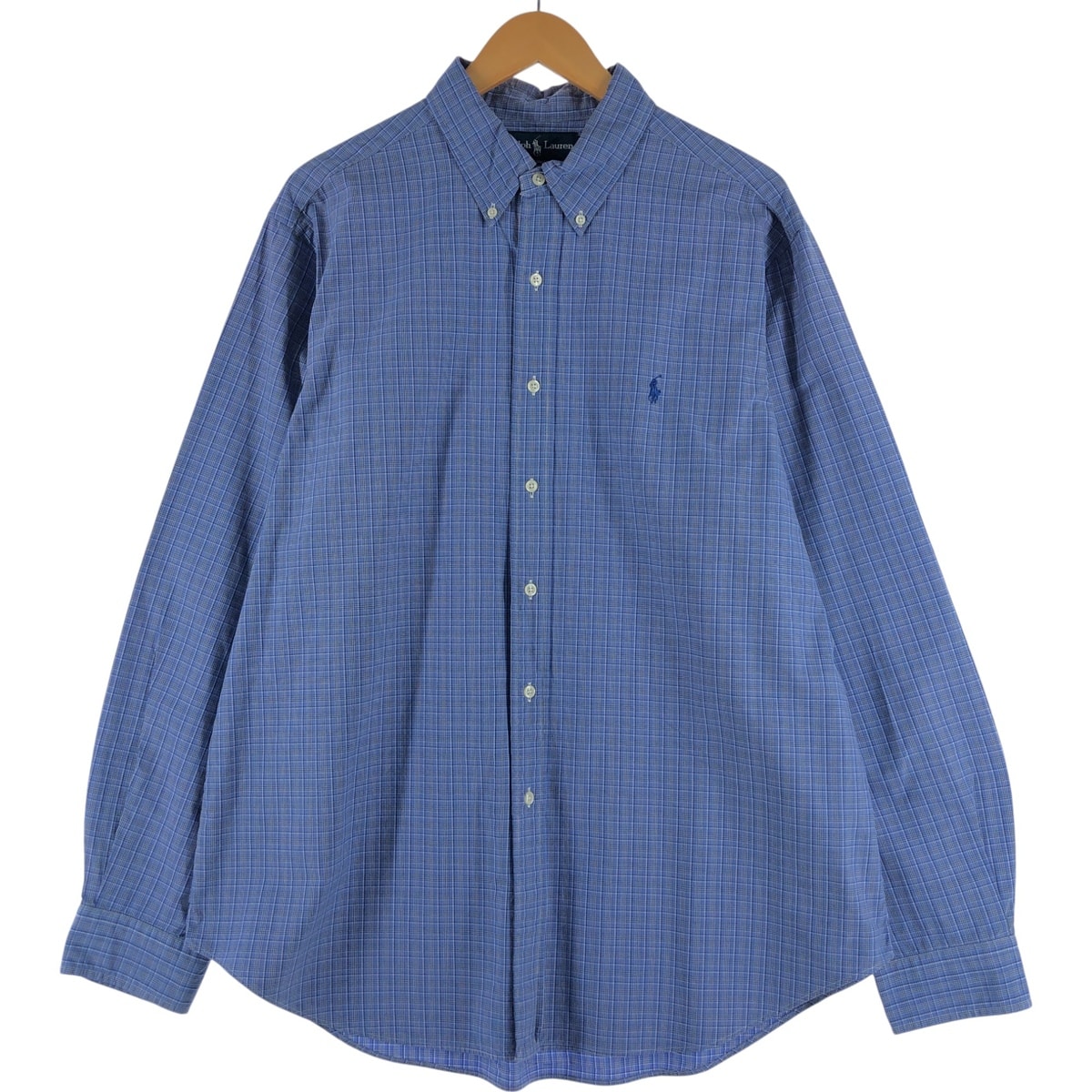 古着 ラルフローレン Ralph Lauren CLASSIC FIT 長袖 ボタンダウンチェックシャツ メンズXL相当/eaa533625