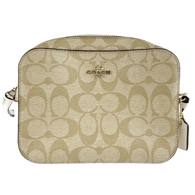コーチ COACH ショルダーバッグ シグネチャー レザー ベージュ/アイボリー レディース【中古】 z9514