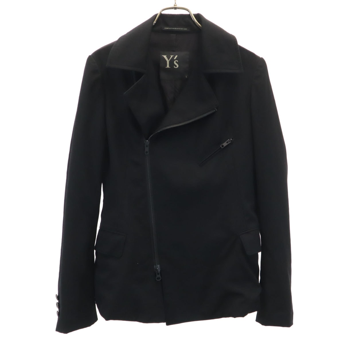 Y's ワイズ 日本製 ライダースジャケット 1 ブラック ヨウジヤマモト