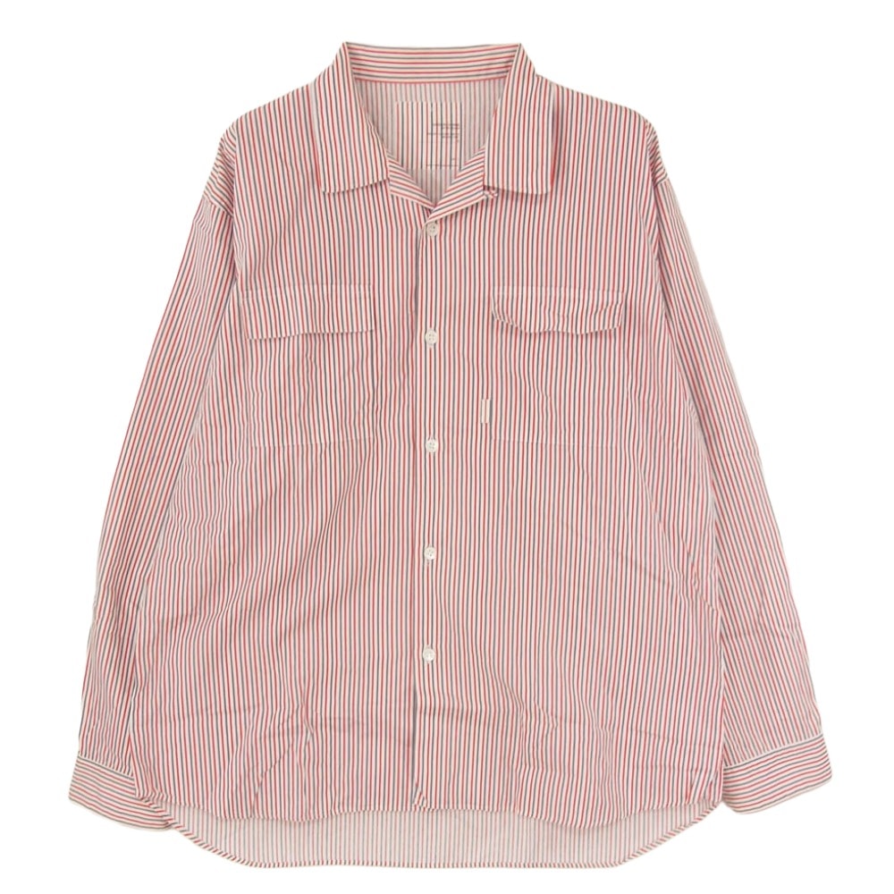 UNDERCOVER アンダーカバー 00AW D205 MELTING POT メルティングポット期 袖切替 長袖 ストライプ シャツ レッド系 L【中古】