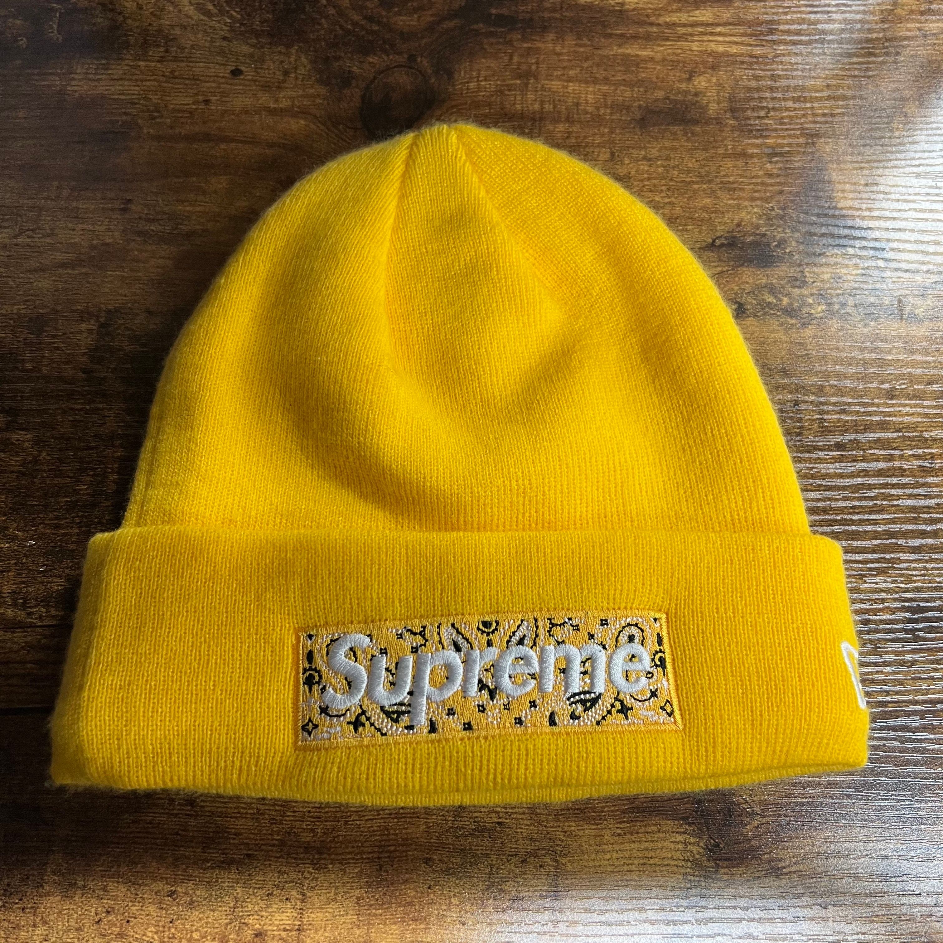 Supreme New Era® Box Logo Beanie "Yellow"