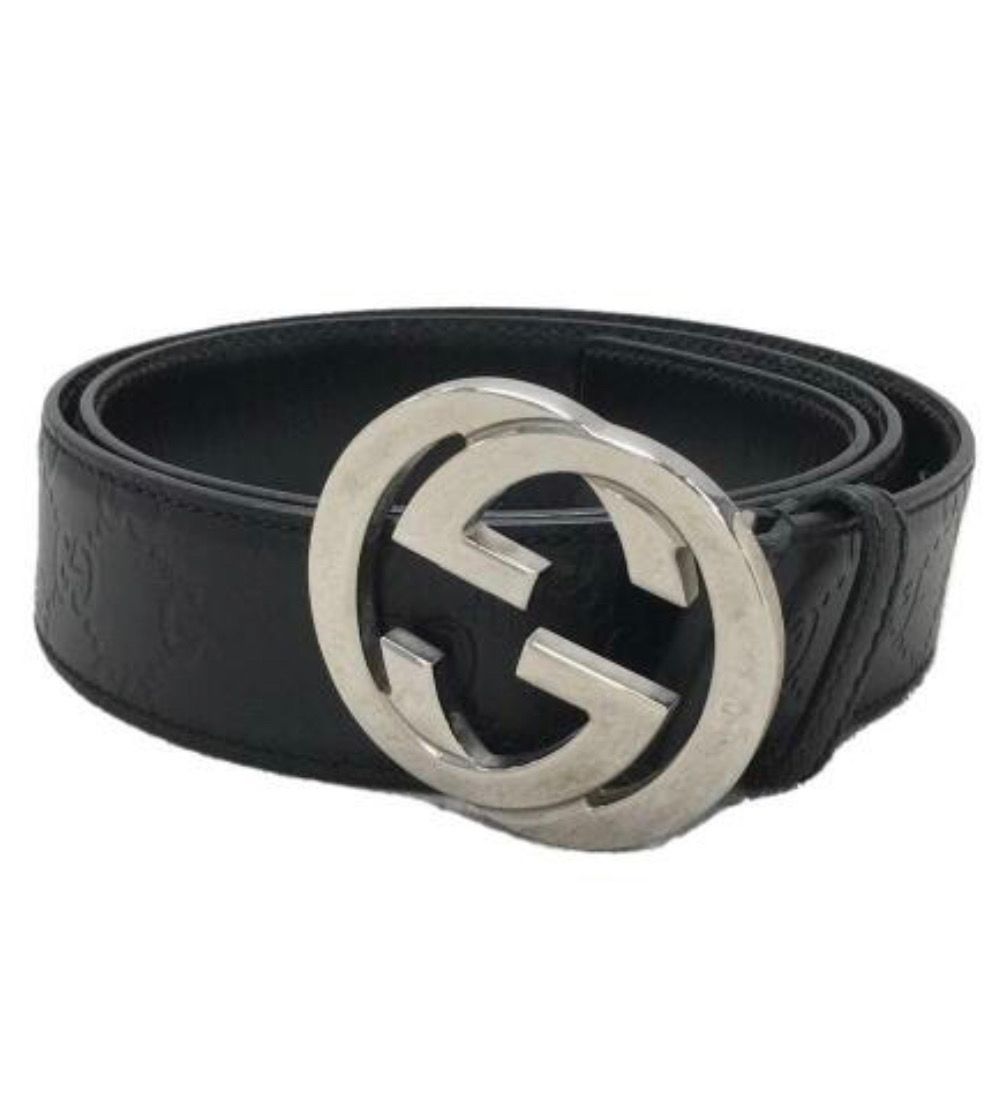 GUCCI Guccissima Interlocking G Buckle Leather Belt "Brown"