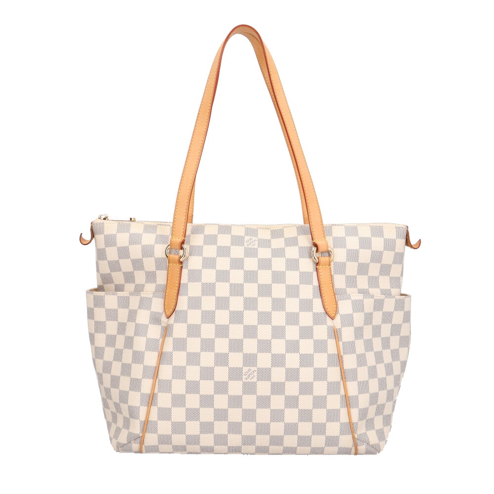 ルイヴィトン トータリーMM ダミエアズール トートバッグ ダミエアズールキャンバス N41279 ホワイト レディース LOUIS VUITTON  中古