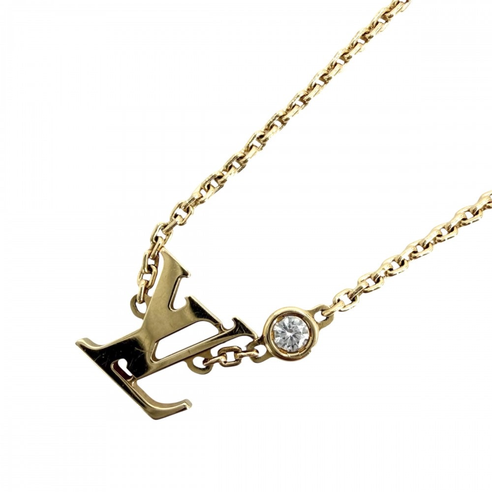 LOUIS VUITTON ルイヴィトン ネックレス モノグラム ペンダント イディール ブロッサム LV アクセサリー アジャスター付き K18イエローゴールド    ダイヤモンド0.03ct Q93626 レディース 約4.1g【中古品】