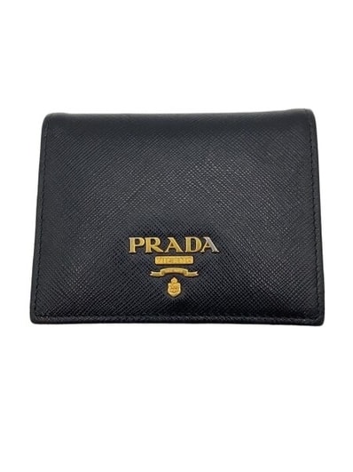 PRADA Small Saffiano Leather Wallet "Black/Pink"