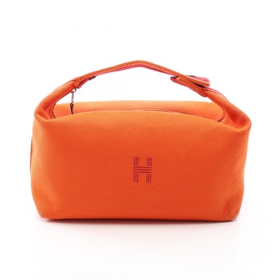 エルメス HERMES ブリッドアブラックGM ハンドバッグ バッグ キャンバス フー レディース オレンジ系 / ボルドー系 H104223M 05 【中古】