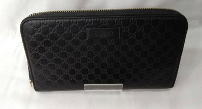 GUCCI Micro Guccissima Round Fastener Wallet "Black"